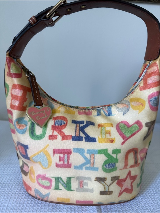 Dooney & Bourke Handbags - DOONEY & BOURKE Vintage Y2K Crayon Graffiti Logo Print Hobo Shoulder Bag